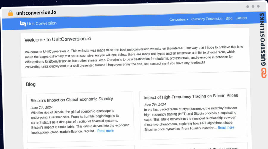 Publish Guest Post on unitconversion.io