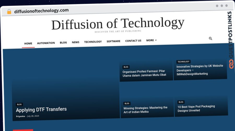 Publish Guest Post on diffusionoftechnology.com
