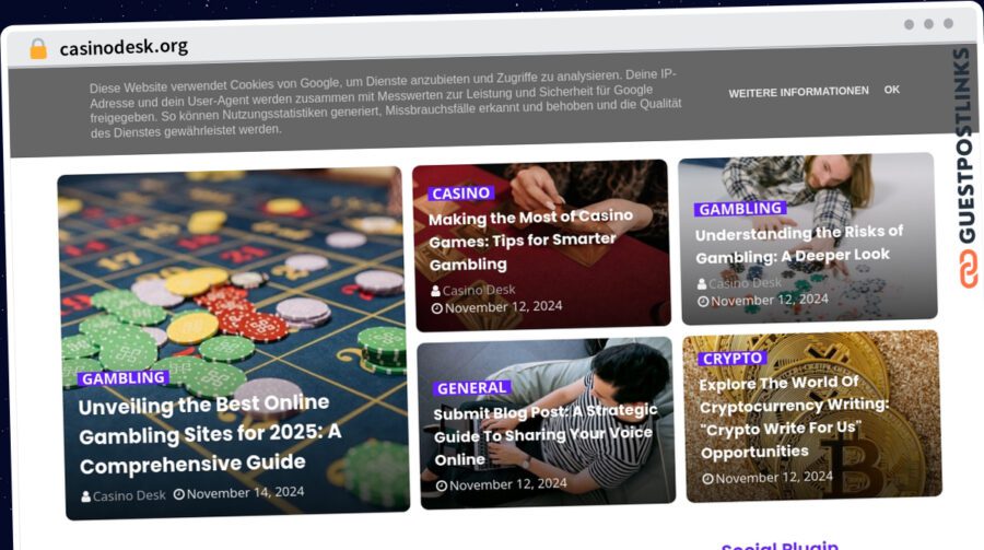 Publish Guest Post on casinodesk.org