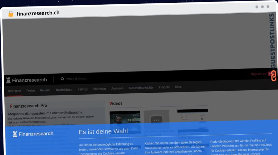 Publish Guest Post on finanzresearch.ch