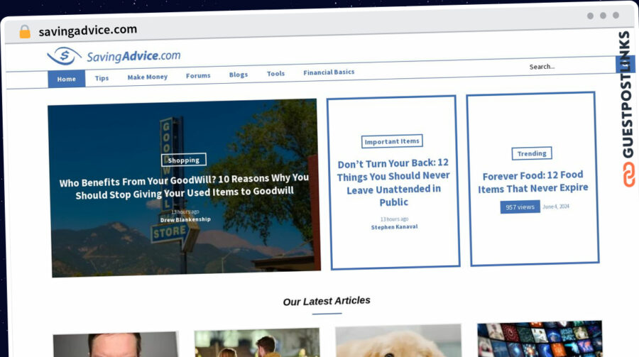 Publish Guest Post on savingadvice.com