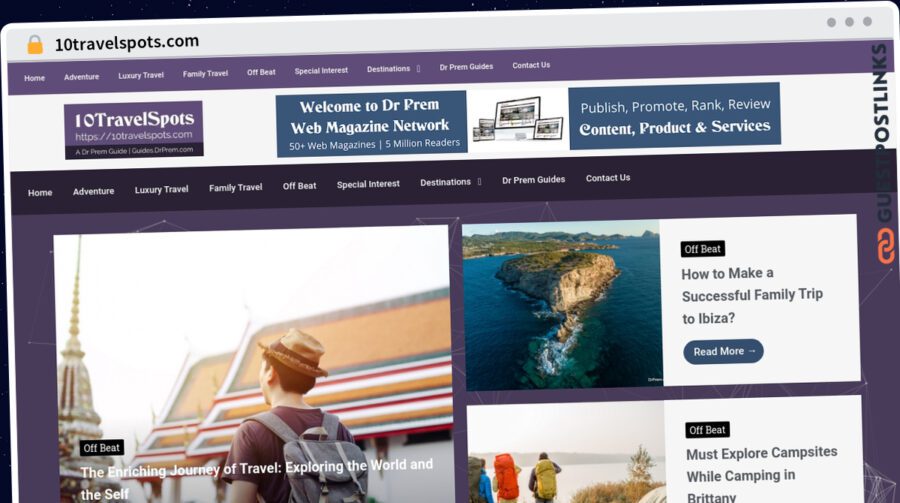 Publish Guest Post on 10travelspots.com