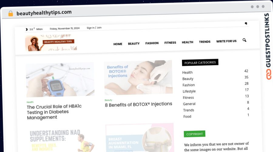 Publish Guest Post on beautyhealthytips.com