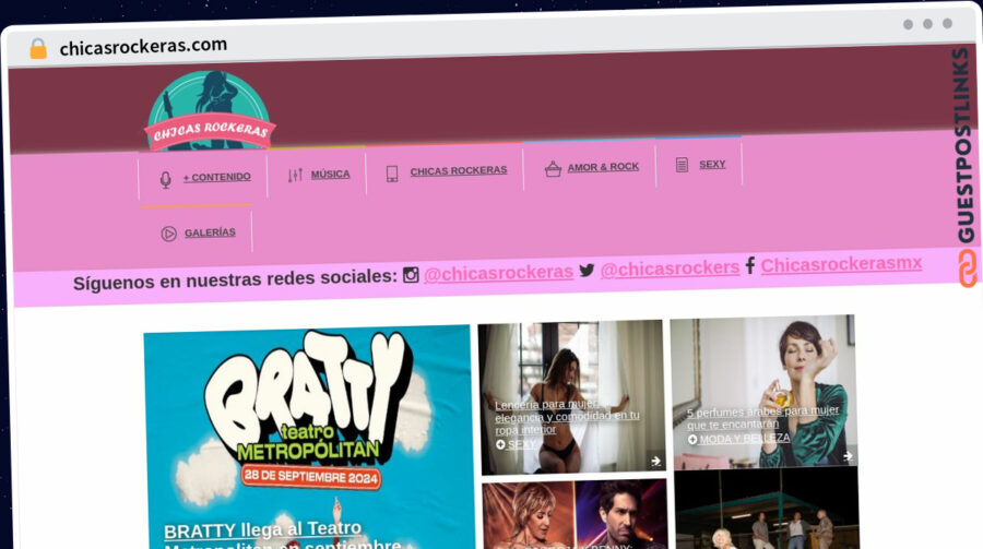 Publish Guest Post on chicasrockeras.com