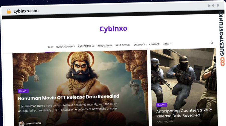 Publish Guest Post on cybinxo.com
