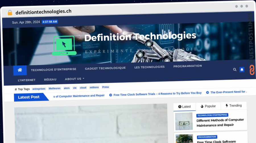 Publish Guest Post on definitiontechnologies.ch