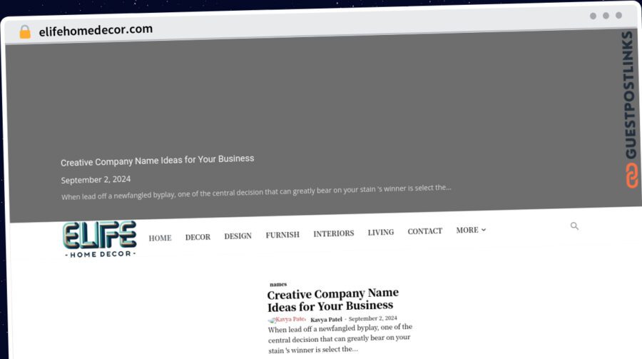 Publish Guest Post on elifehomedecor.com