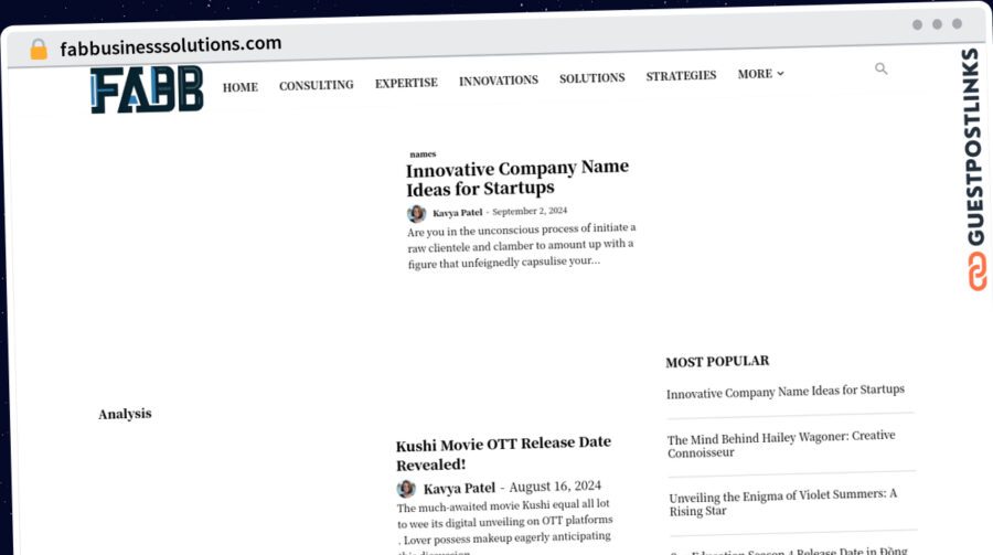 Publish Guest Post on fabbusinesssolutions.com