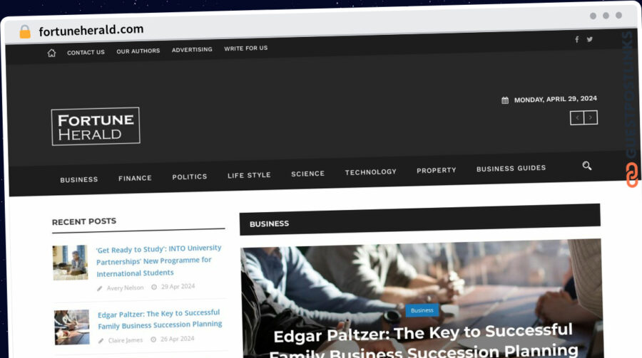 Publish Guest Post on fortuneherald.com