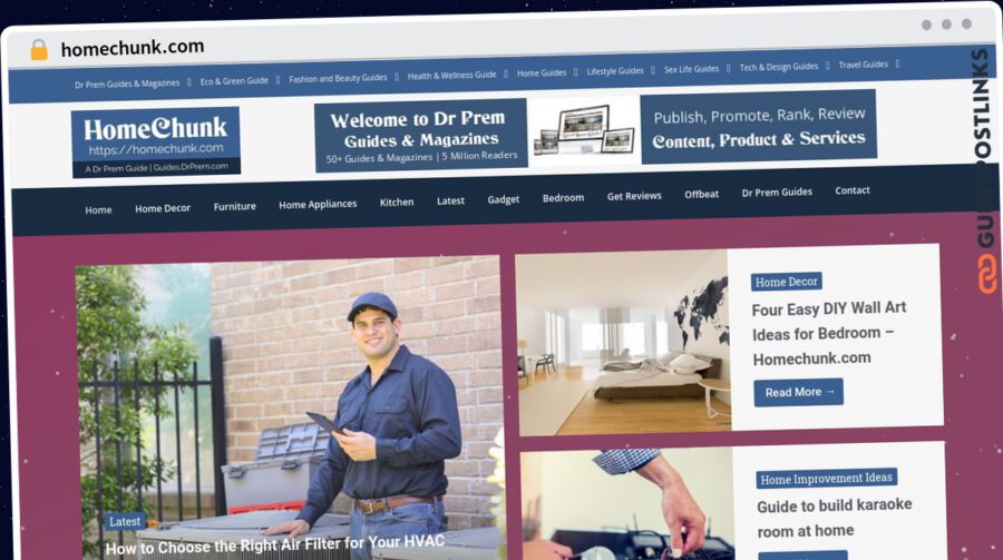 Publish Guest Post on homechunk.com