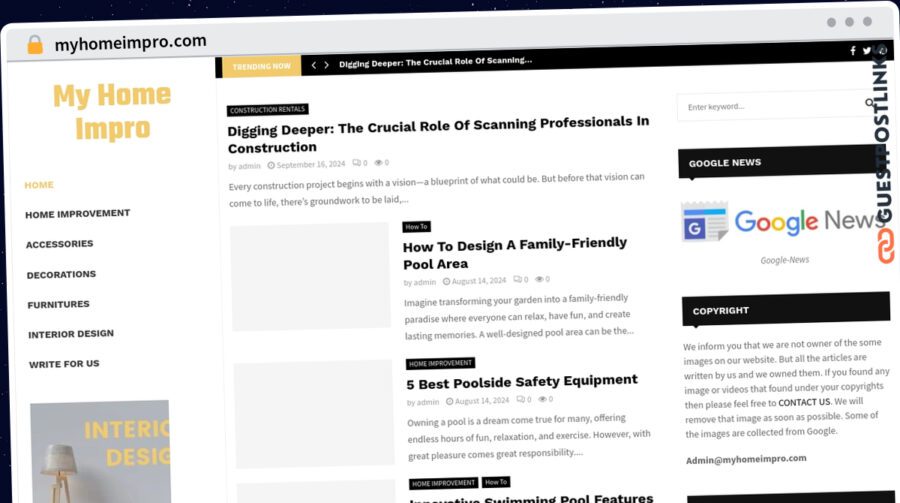 Publish Guest Post on myhomeimpro.com