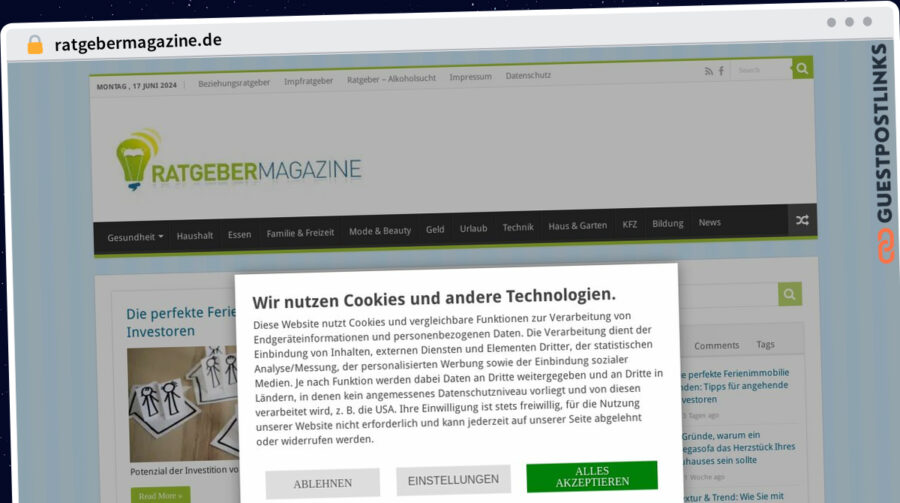 Publish Guest Post on ratgebermagazine.de