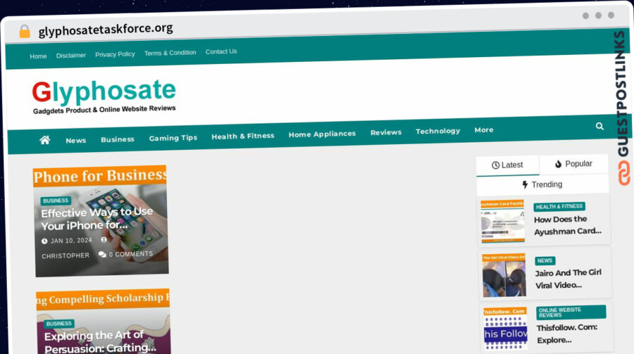 Publish Guest Post on glyphosatetaskforce.org