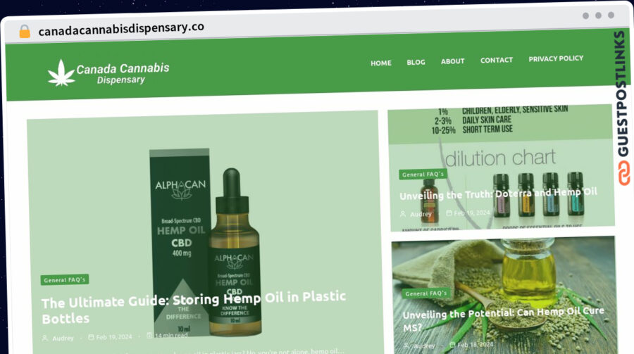 Publish Guest Post on canadacannabisdispensary.co