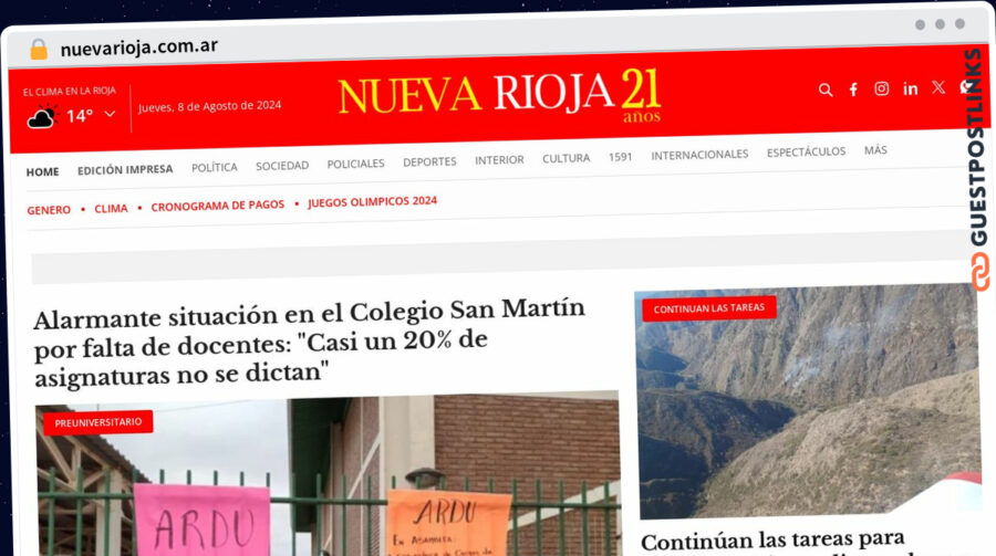 Publish Guest Post on nuevarioja.com.ar