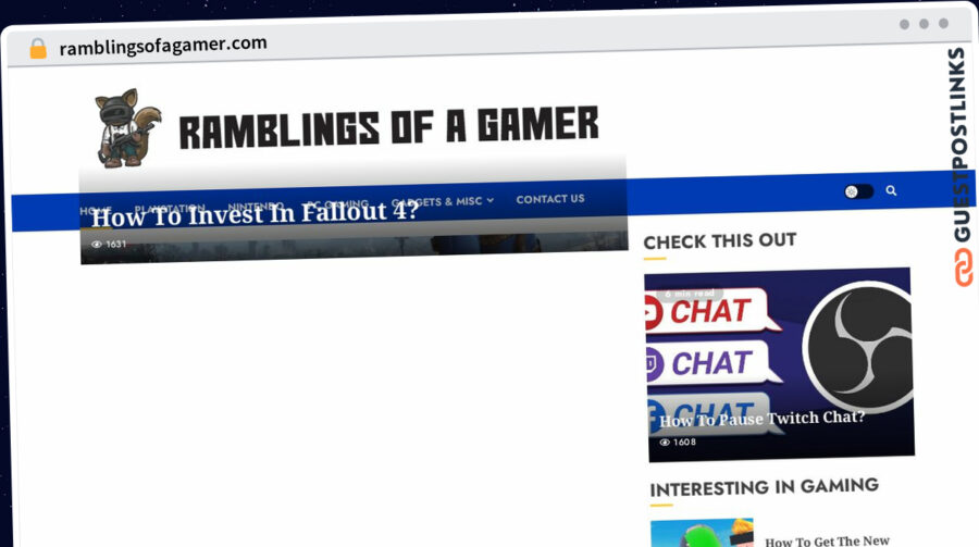 Publish Guest Post on ramblingsofagamer.com