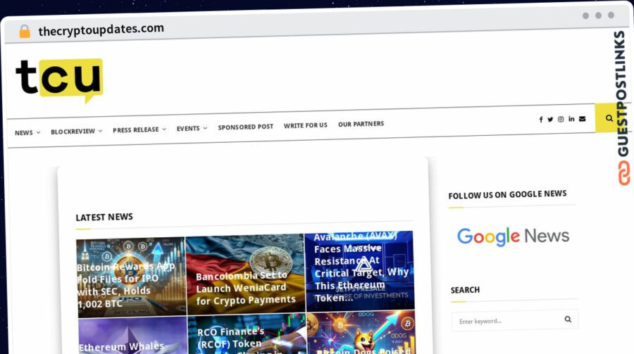 Publish Guest Post on thecryptoupdates.com