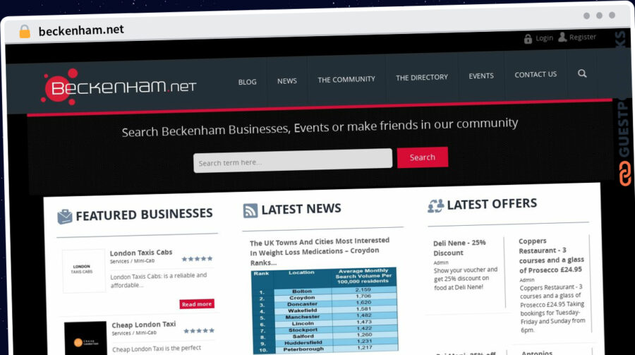Publish Guest Post on beckenham.net