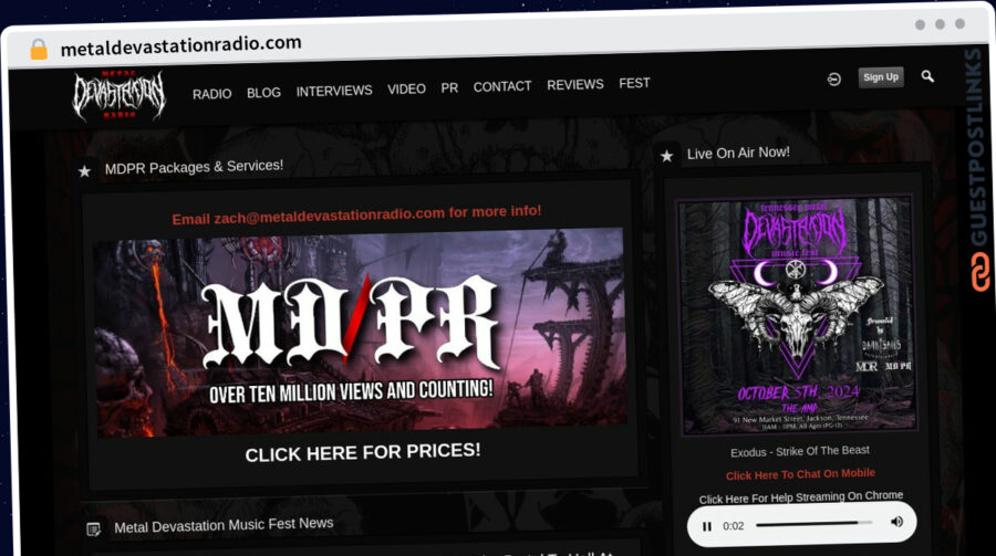 Publish Guest Post on metaldevastationradio.com
