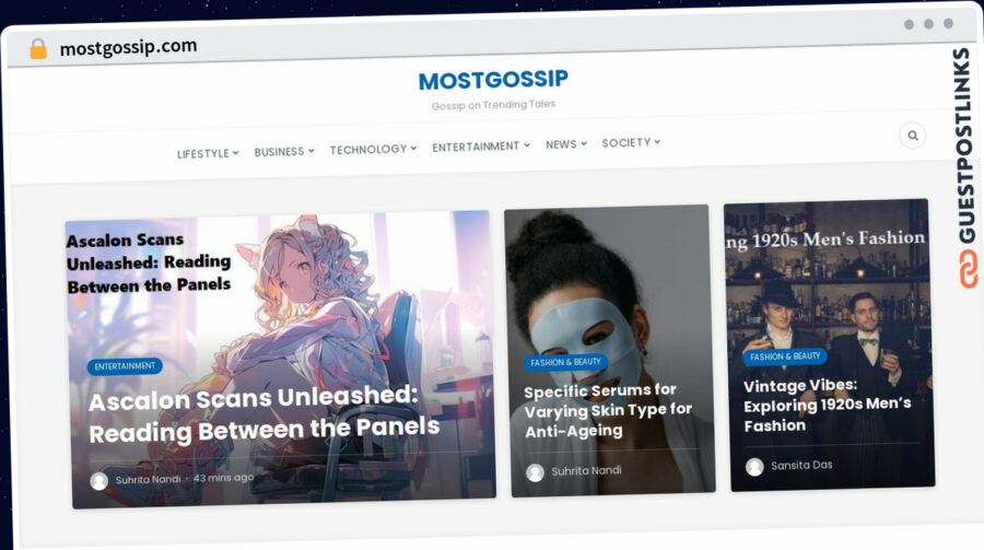 Publish Guest Post on mostgossip.com