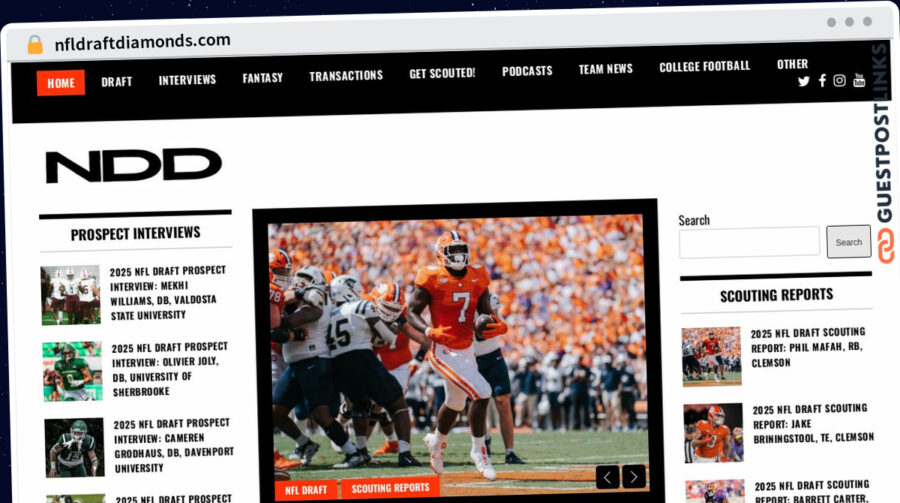 Publish Guest Post on nfldraftdiamonds.com