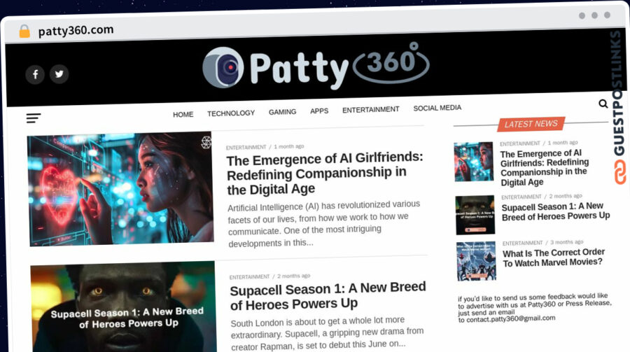 Publish Guest Post on patty360.com