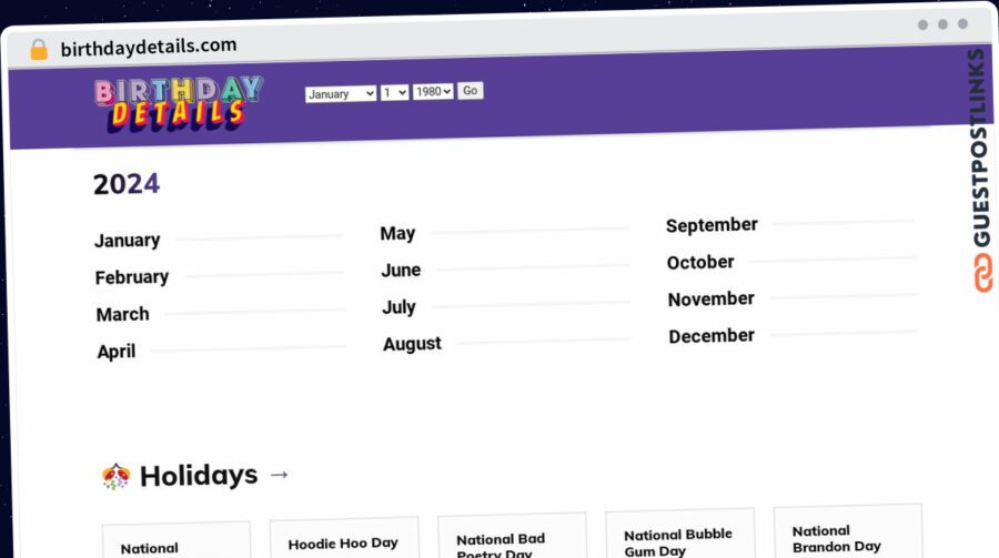 Publish Guest Post on birthdaydetails.com