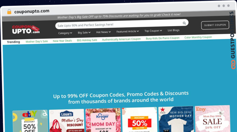 Publish Guest Post on couponupto.com