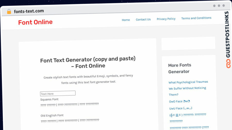 Publish Guest Post on fonts-text.com