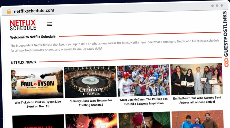 Publish Guest Post on netflixschedule.com