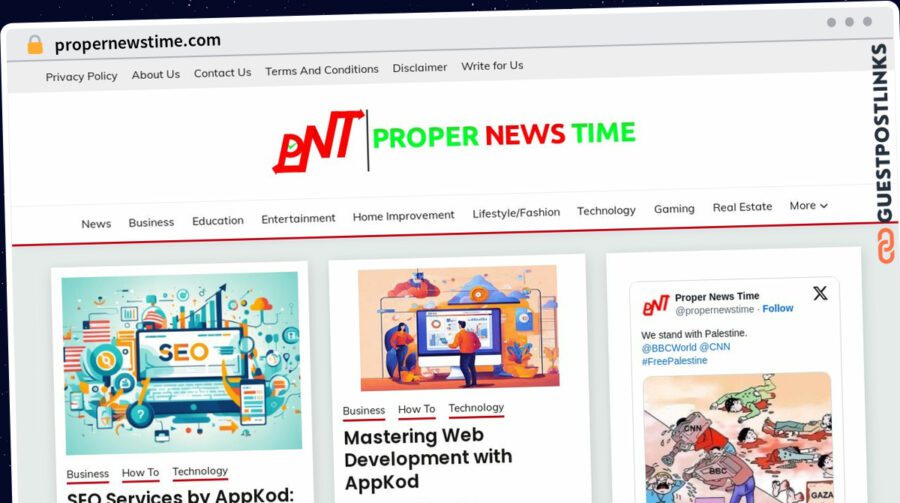 Publish Guest Post on propernewstime.com
