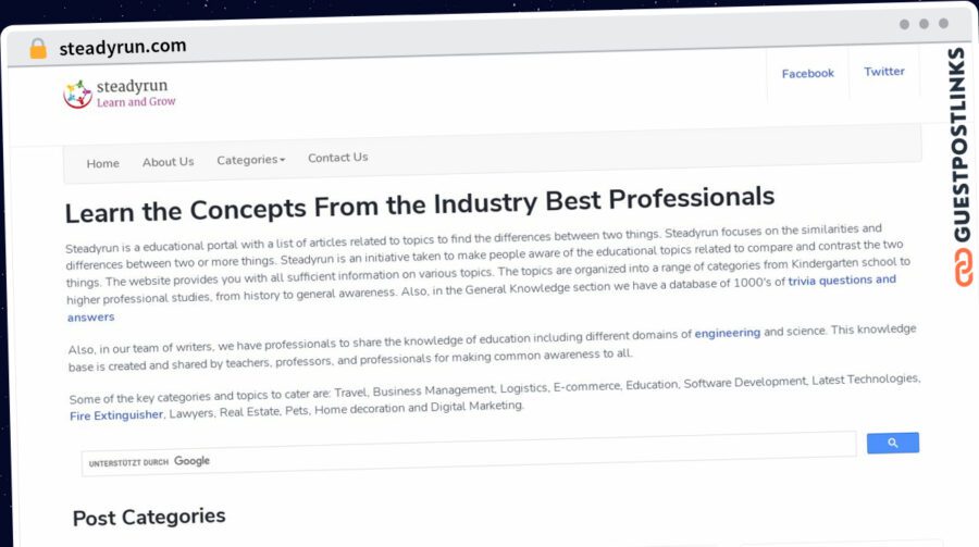 Publish Guest Post on steadyrun.com