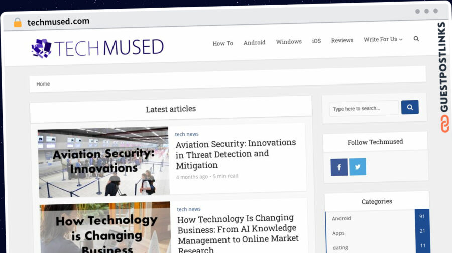 Publish Guest Post on techmused.com