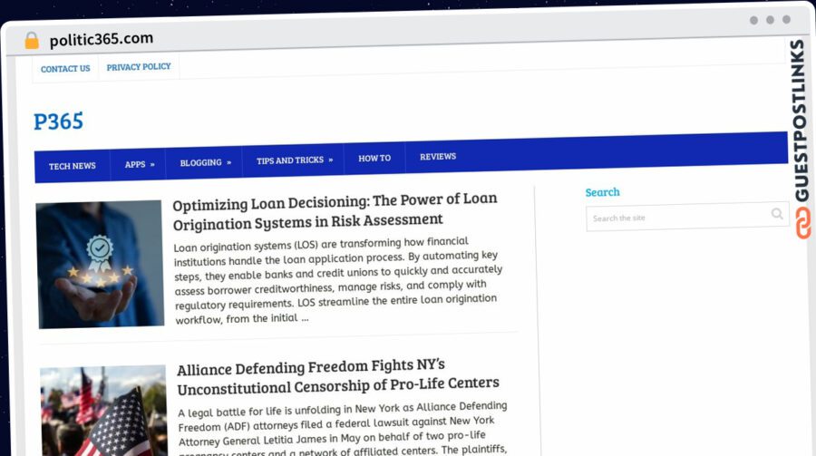Publish Guest Post on politic365.com