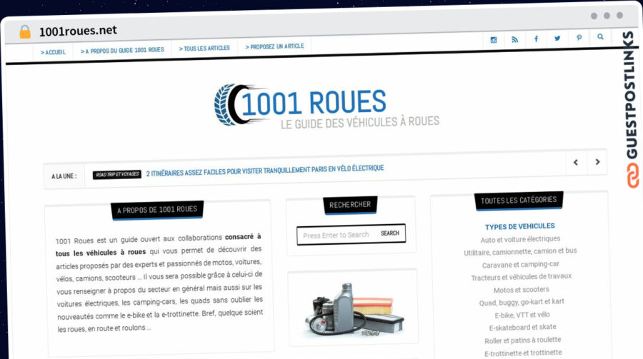 Publish Guest Post on 1001roues.net