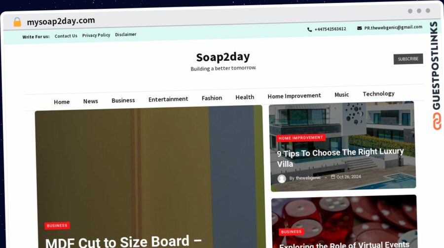 Publish Guest Post on mysoap2day.com