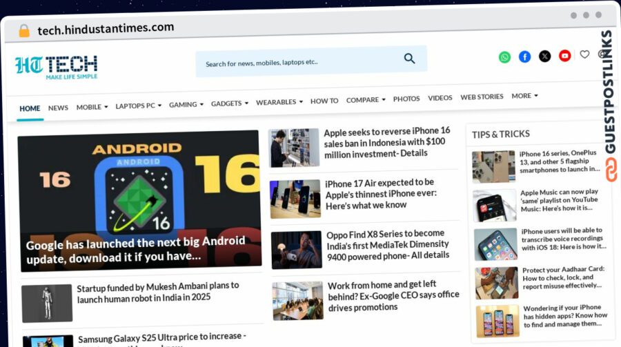 Publish Guest Post on tech.hindustantimes.com