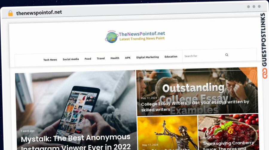 Publish Guest Post on thenewspointof.net