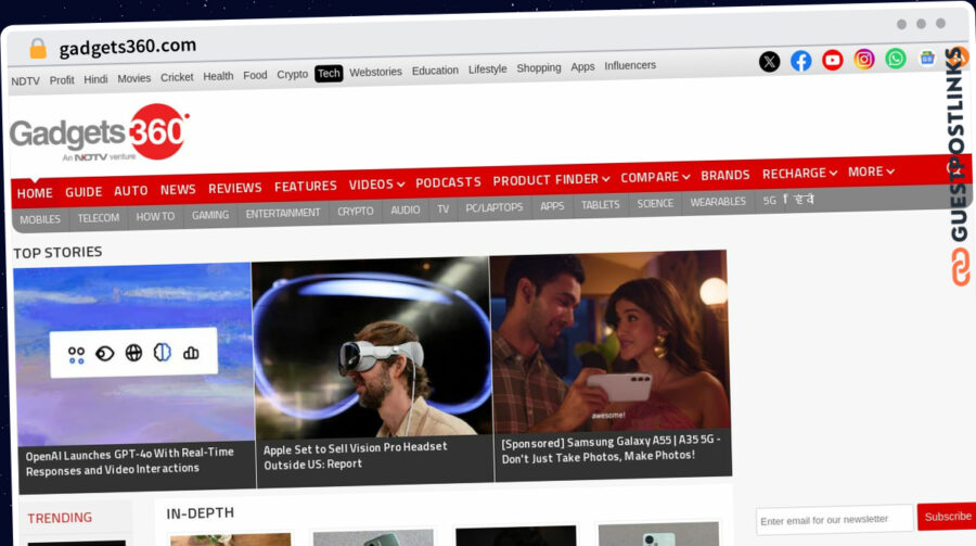 Publish Guest Post on gadgets360.com