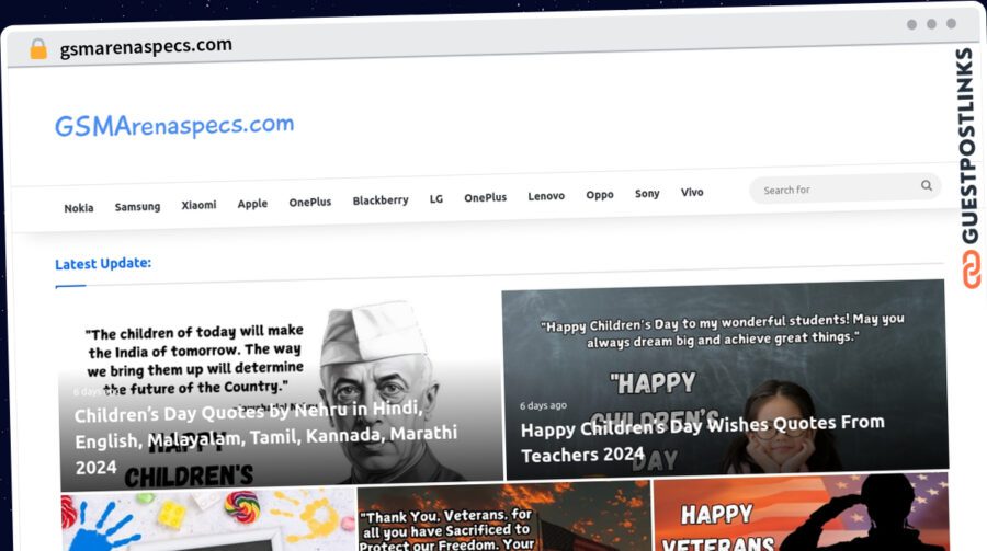 Publish Guest Post on gsmarenaspecs.com