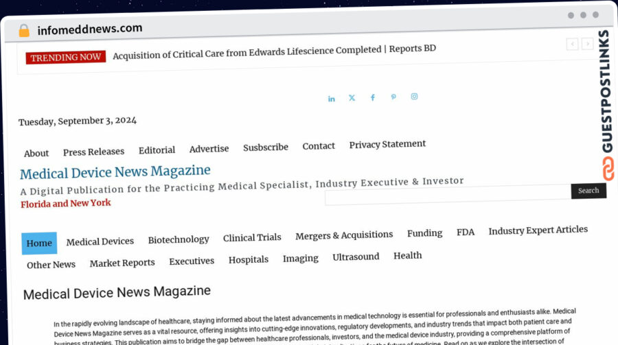 Publish Guest Post on infomeddnews.com