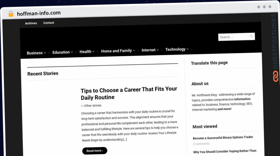 Publish Guest Post on hoffman-info.com