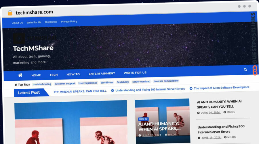 Publish Guest Post on techmshare.com