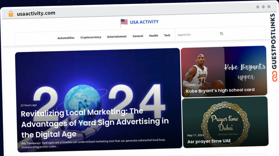 Publish Guest Post on usaactivity.com