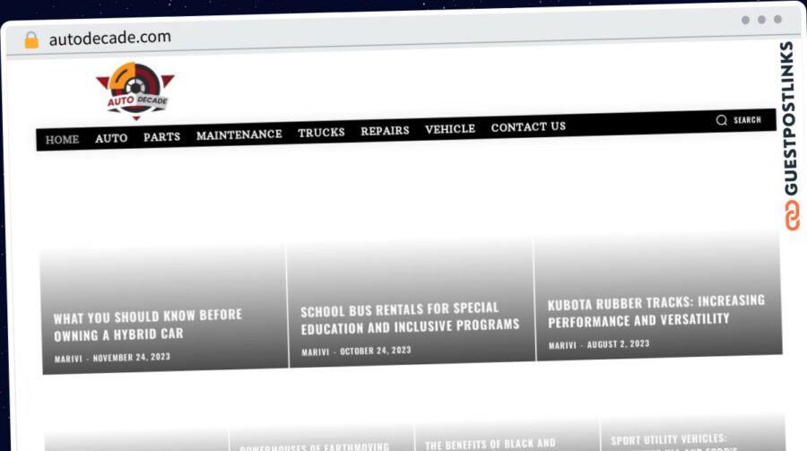 Publish Guest Post on autodecade.com