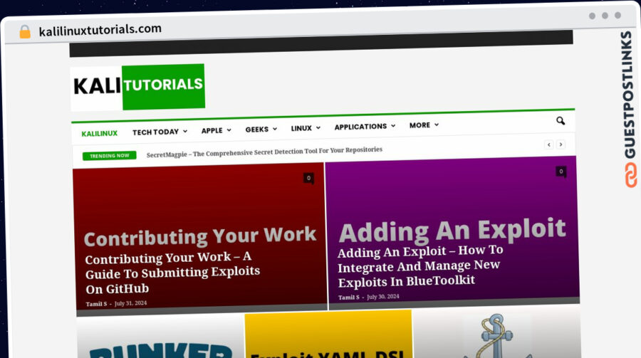 Publish Guest Post on kalilinuxtutorials.com