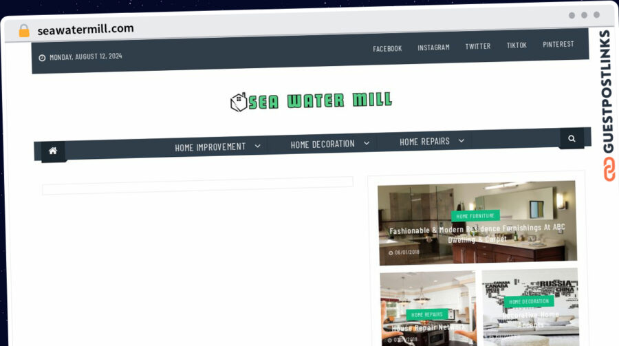 Publish Guest Post on seawatermill.com