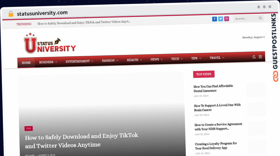 Publish Guest Post on statusuniversity.com