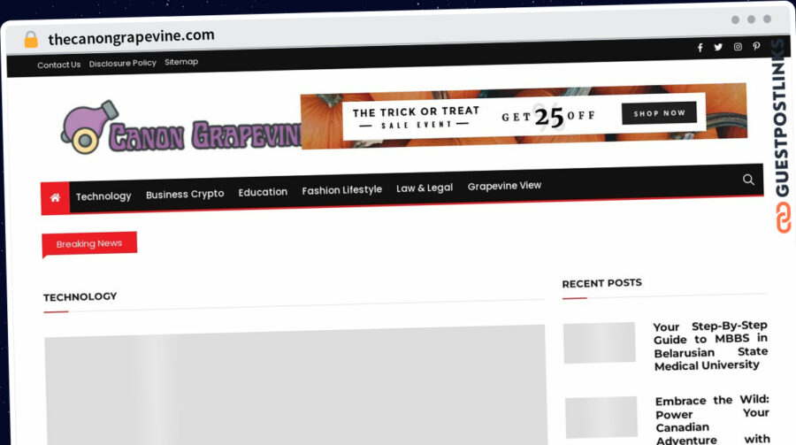Publish Guest Post on thecanongrapevine.com