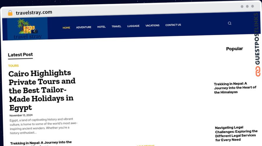 Publish Guest Post on travelstray.com
